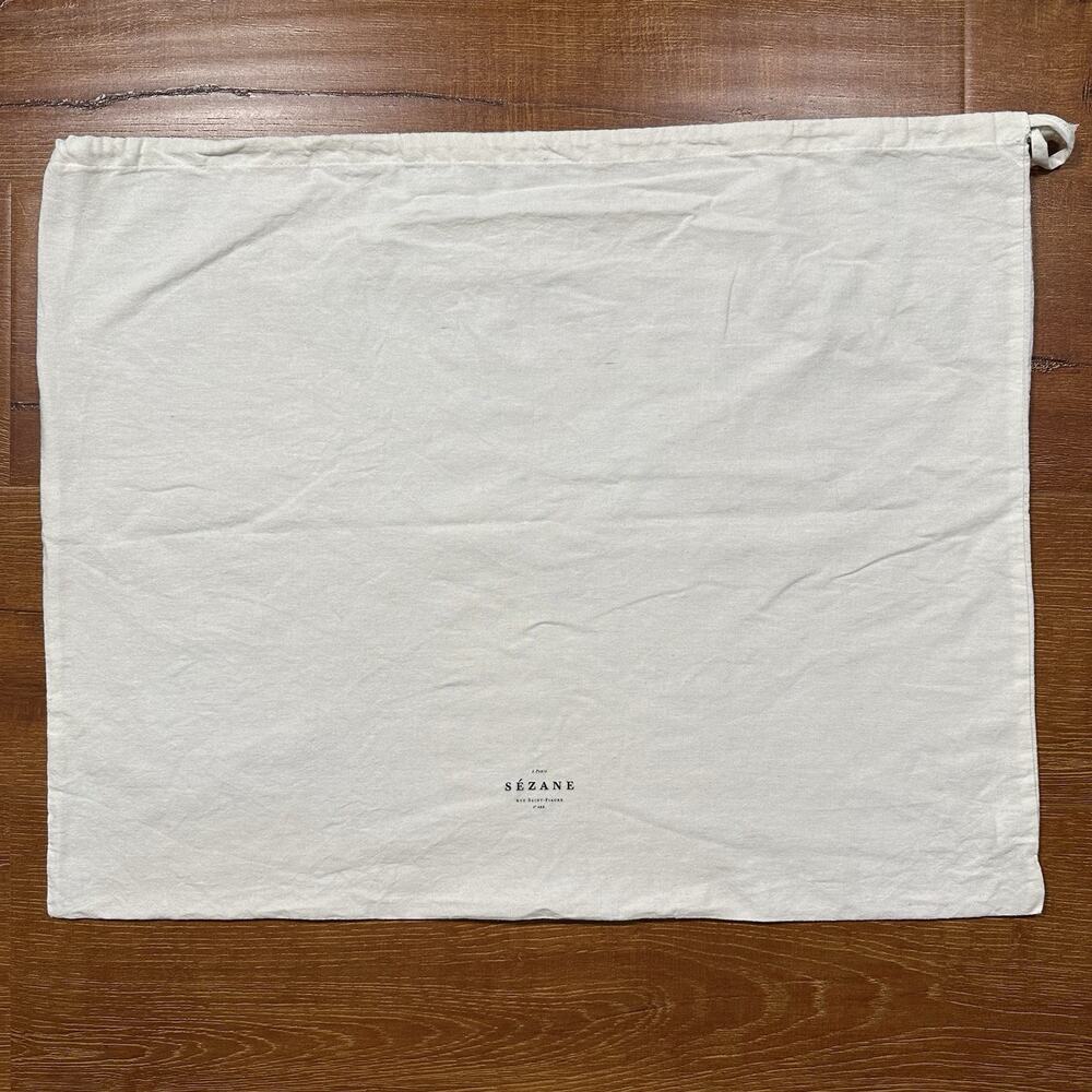 Sezane Dust Bag 24.5"x19.5" Ivory Drawstring Cover Protector Storage Gift Travel
